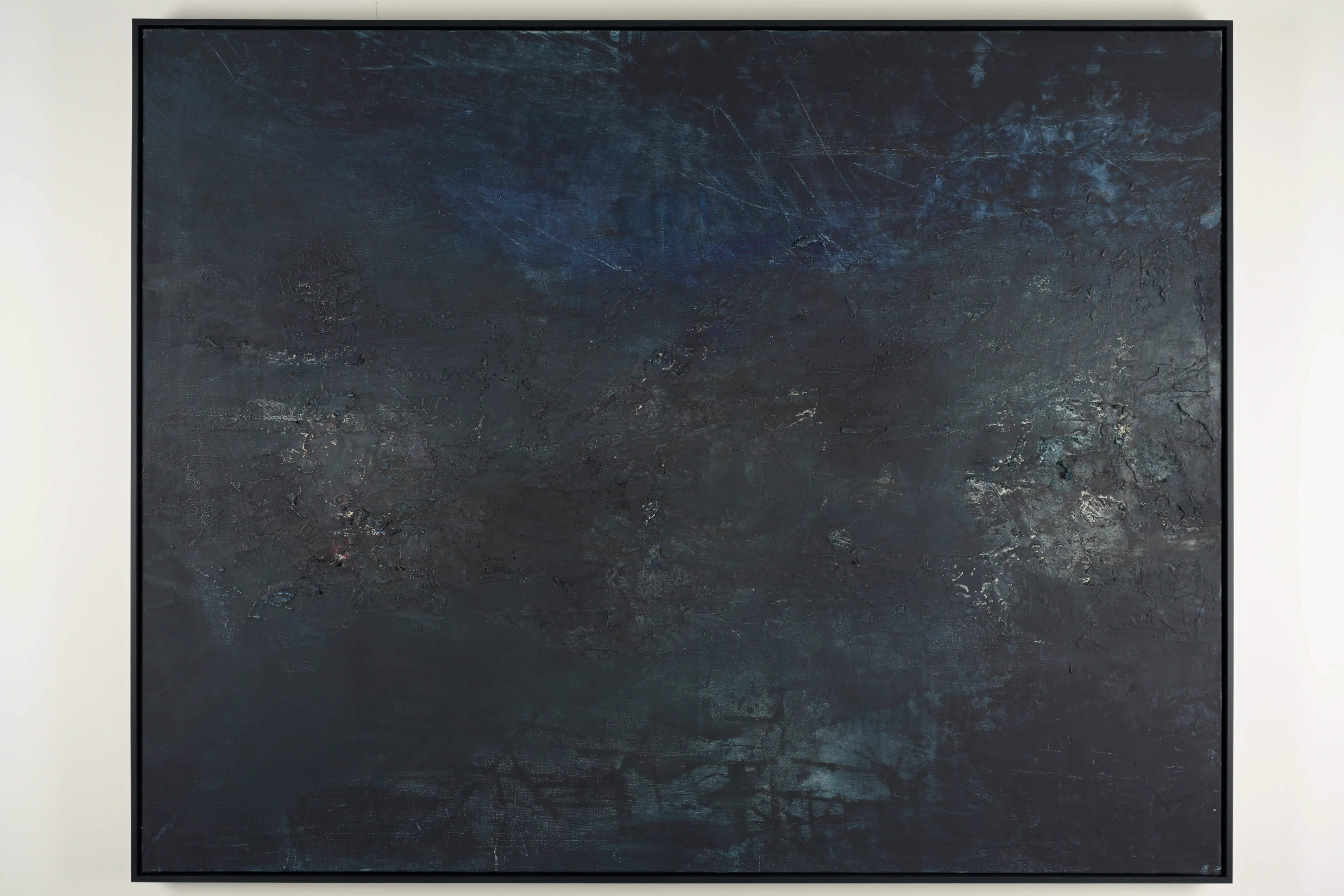 CARTE (bleue noire), huile sur toile, Cédric Carré, Villa Sonneville