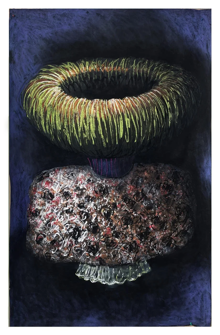 Collerette-monté, Christophe Boulanger, Pastel sur papier Kozo
