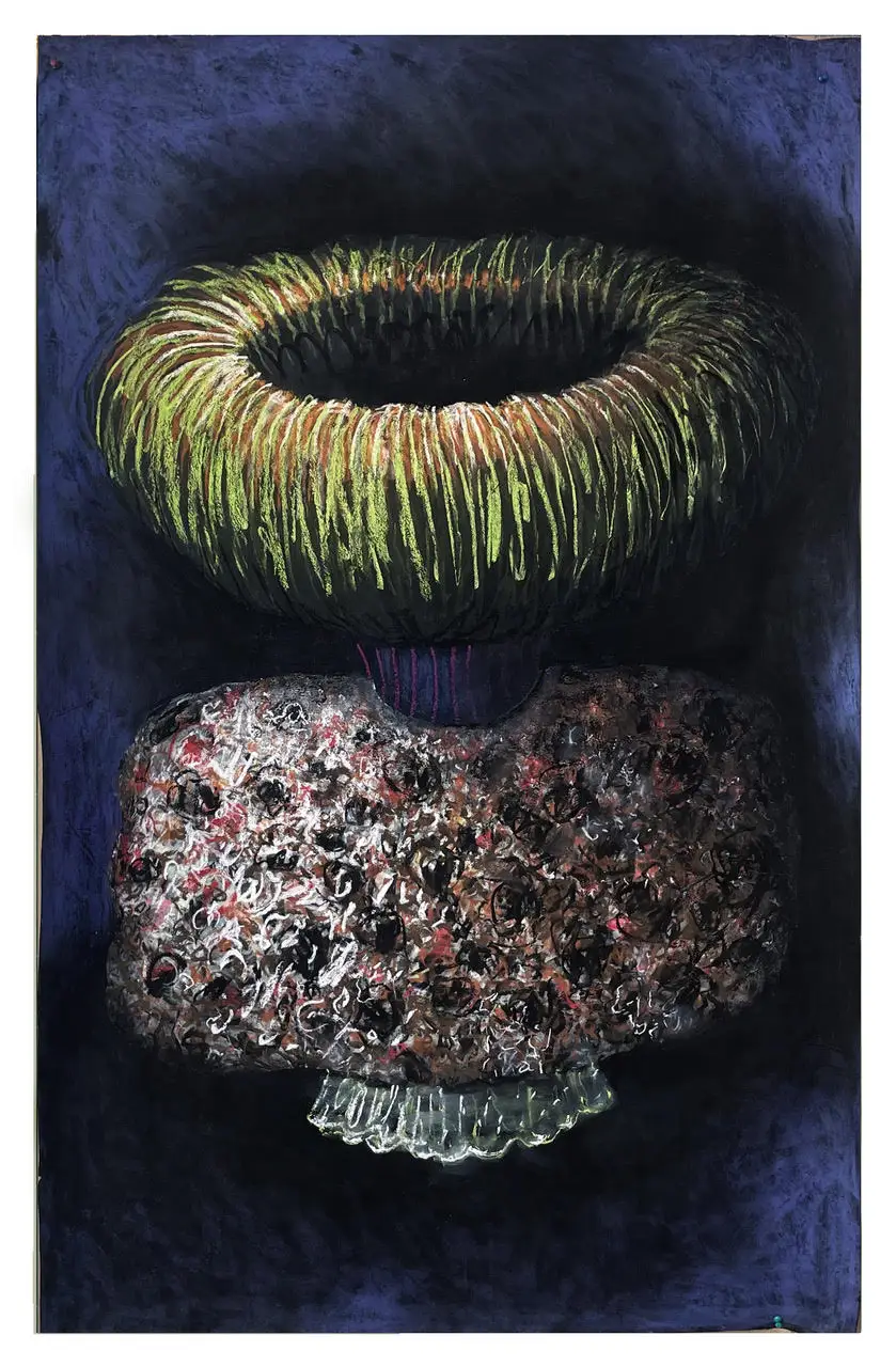 Collerette-monté, Christophe Boulanger, Pastel sur papier Kozo