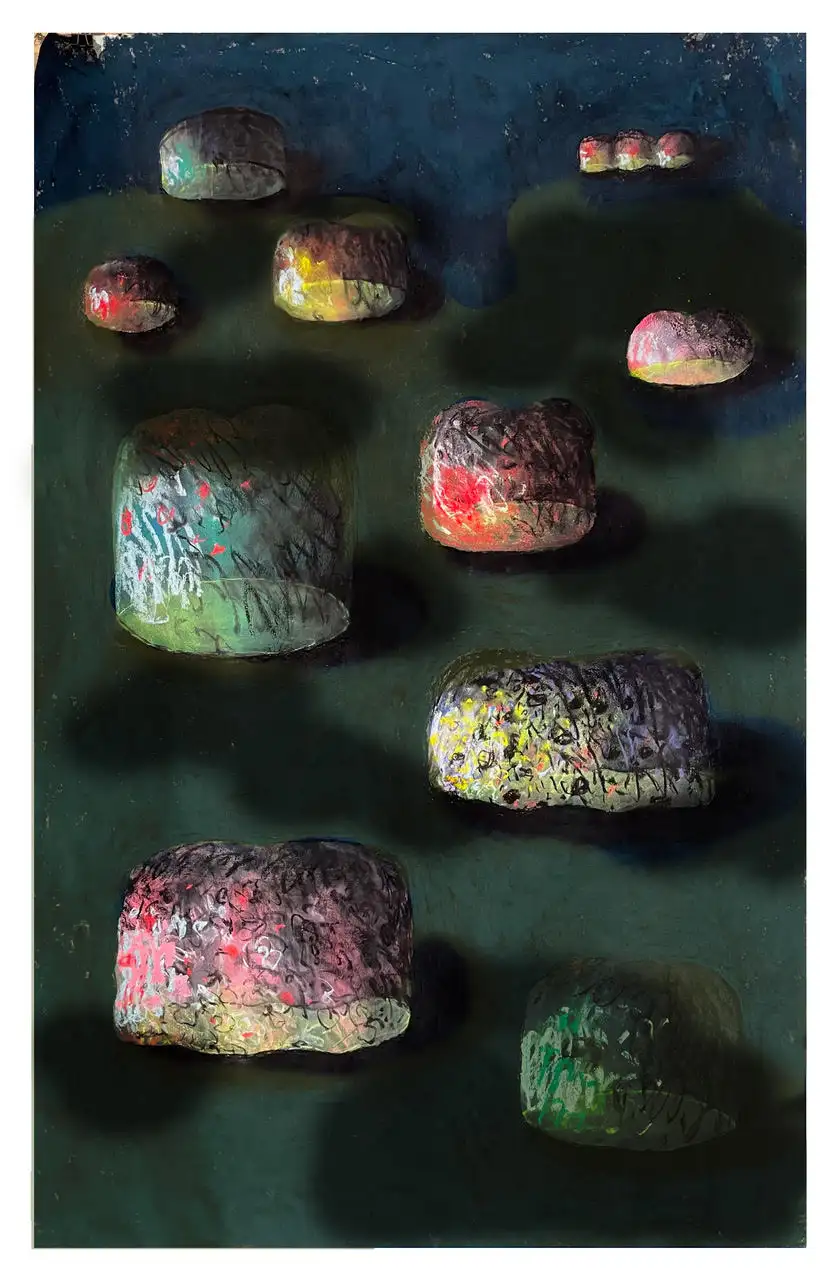 Crinolines, Christophe Boulanger, Pastel sur papier Kozo