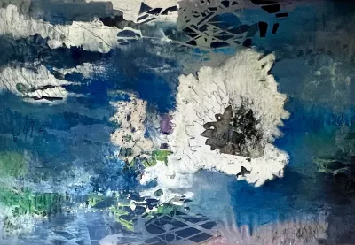 À fleur, huile sur toile, Cédric Carré, Villa Sonneville